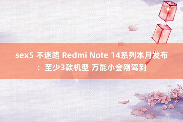 sex5 不迷路 Redmi Note 14系列本月发布：至少3款机型 万能小金刚驾到