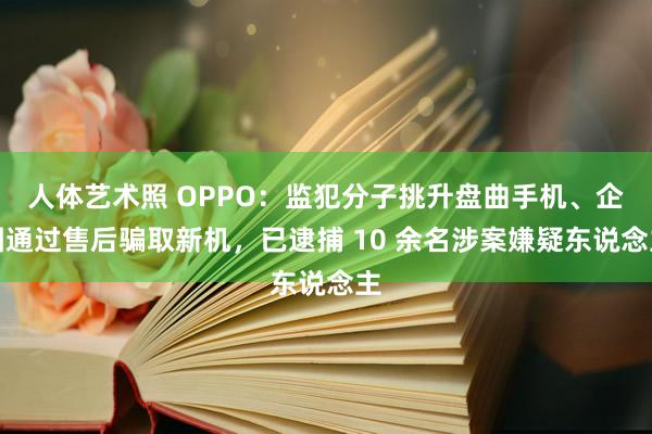 人体艺术照 OPPO：监犯分子挑升盘曲手机、企图通过售后骗取新机，已逮捕 10 余名涉案嫌疑东说念主