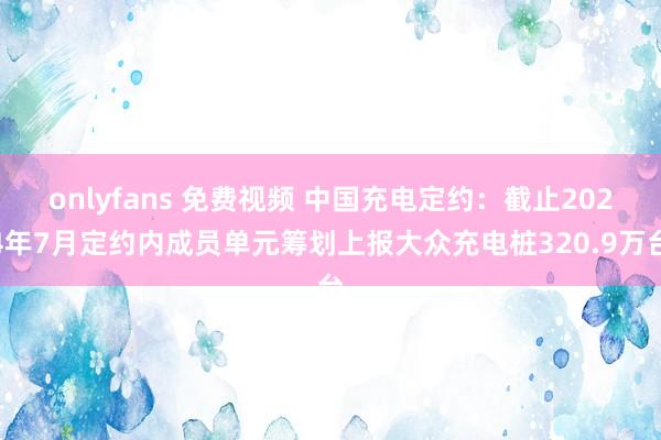 onlyfans 免费视频 中国充电定约：截止2024年7月定约内成员单元筹划上报大众充电桩320.9万台