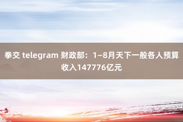 拳交 telegram 财政部：1—8月天下一般各人预算收入147776亿元