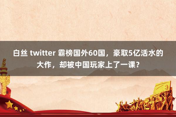 白丝 twitter 霸榜国外60国，豪取5亿活水的大作，却被中国玩家上了一课？