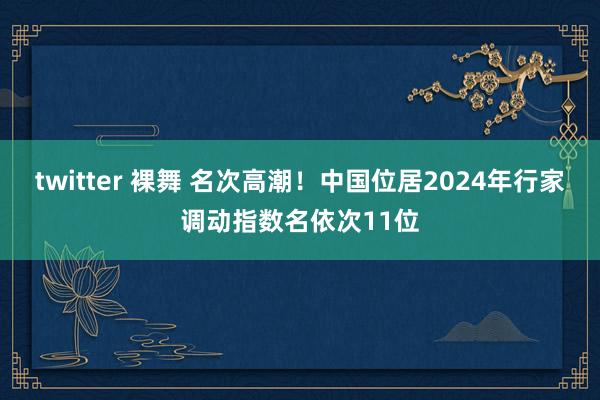 twitter 裸舞 名次高潮！中国位居2024年行家调动指数名依次11位