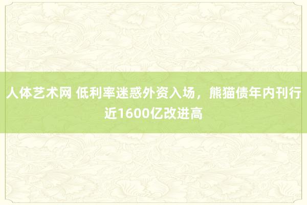 人体艺术网 低利率迷惑外资入场，熊猫债年内刊行近1600亿改进高