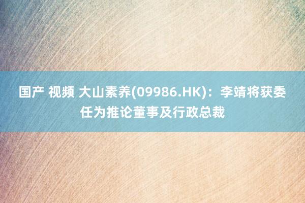 国产 视频 大山素养(09986.HK)：李靖将获委任为推论董事及行政总裁