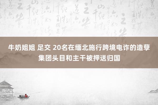 牛奶姐姐 足交 20名在缅北施行跨境电诈的造孽集团头目和主干被押送归国