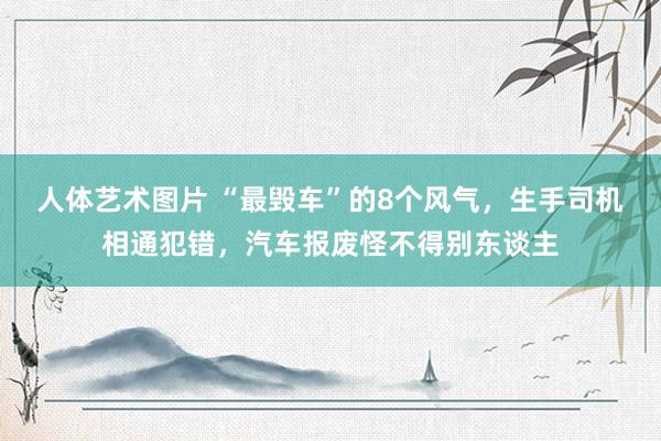 人体艺术图片 “最毁车”的8个风气，生手司机相通犯错，汽车报废怪不得别东谈主