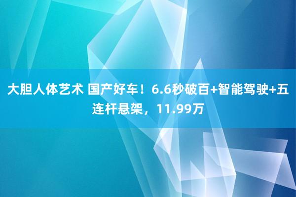 大胆人体艺术 国产好车！6.6秒破百+智能驾驶+五连杆悬架，11.99万