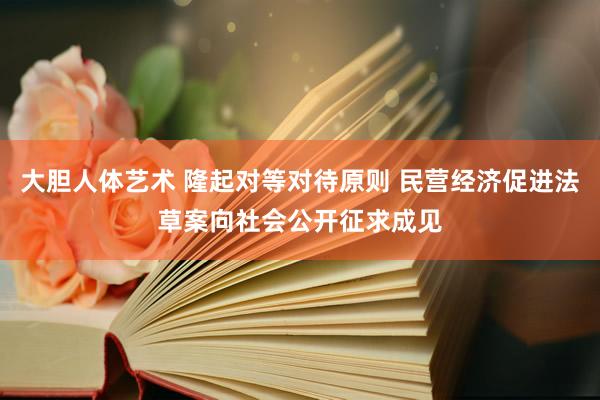 大胆人体艺术 隆起对等对待原则 民营经济促进法草案向社会公开征求成见