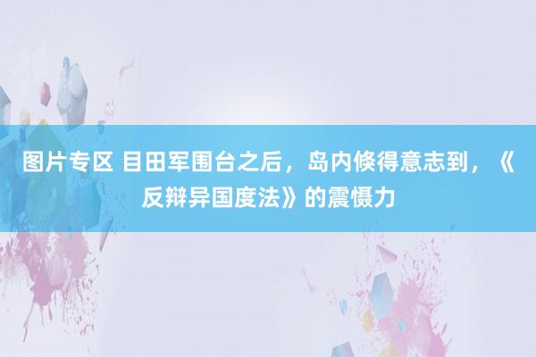 图片专区 目田军围台之后，岛内倏得意志到，《反辩异国度法》的震慑力