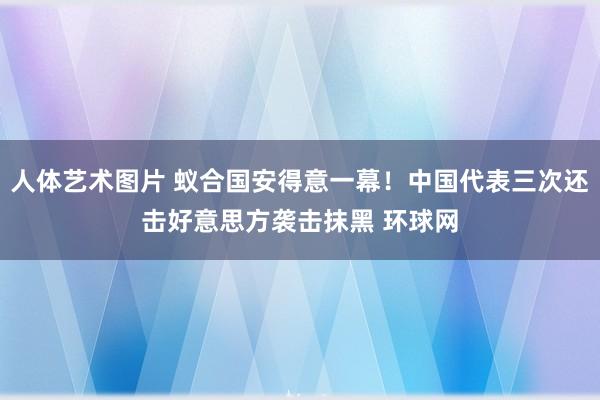 人体艺术图片 蚁合国安得意一幕！中国代表三次还击好意思方袭击抹黑 环球网