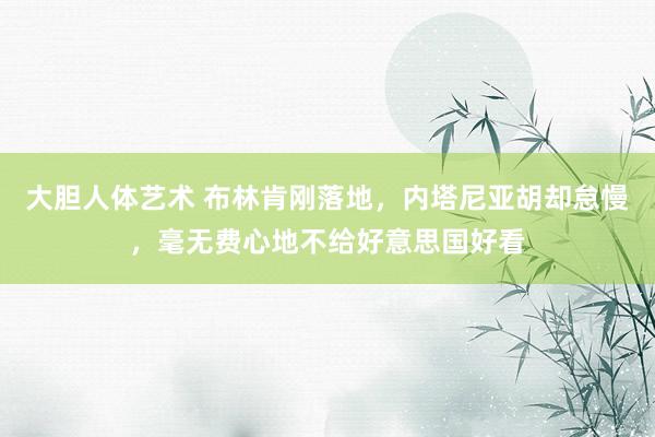 大胆人体艺术 布林肯刚落地，内塔尼亚胡却怠慢，毫无费心地不给好意思国好看