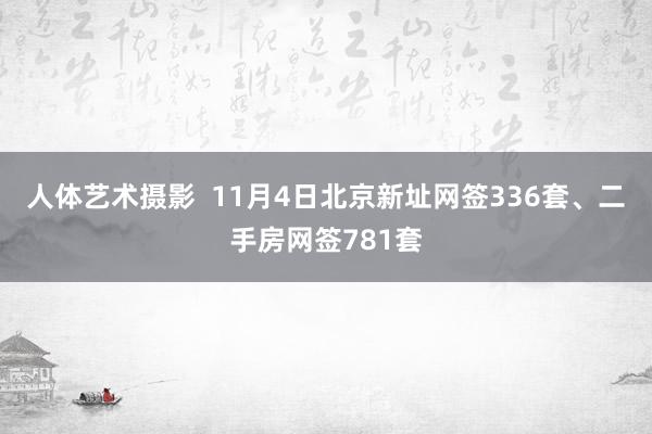 人体艺术摄影  11月4日北京新址网签336套、二手房网签781套