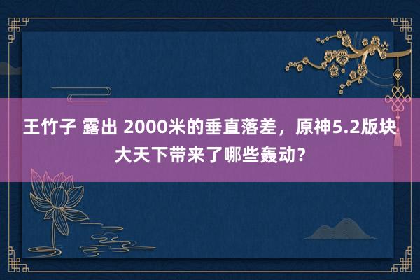 王竹子 露出 2000米的垂直落差，原神5.2版块大天下带来了哪些轰动？