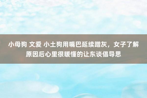 小母狗 文爱 小土狗用嘴巴延续蹭灰，女子了解原因后心里很暖懂的让东谈倡导思