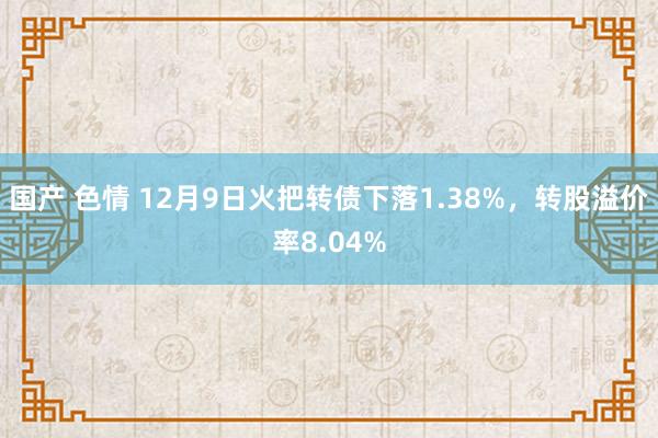 国产 色情 12月9日火把转债下落1.38%，转股溢价率8.04%