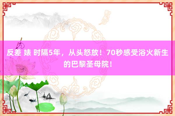 反差 婊 时隔5年，从头怒放！70秒感受浴火新生的巴黎圣母院！