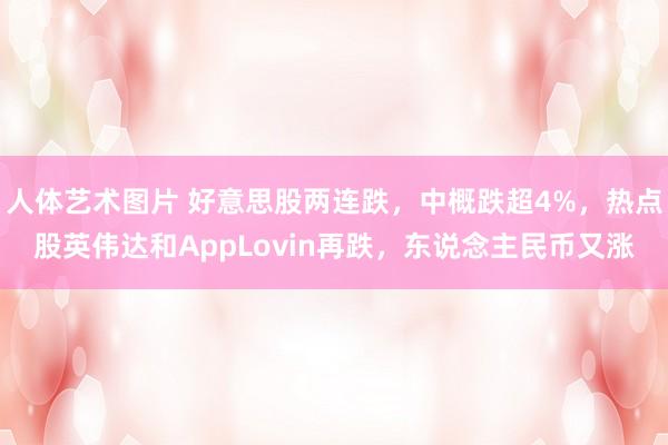 人体艺术图片 好意思股两连跌，中概跌超4%，热点股英伟达和AppLovin再跌，东说念主民币又涨