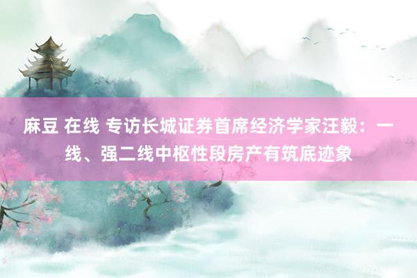 麻豆 在线 专访长城证券首席经济学家汪毅：一线、强二线中枢性段房产有筑底迹象