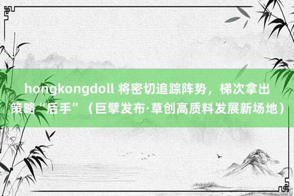 hongkongdoll 将密切追踪阵势，梯次拿出策略“后手”（巨擘发布·草创高质料发展新场地）