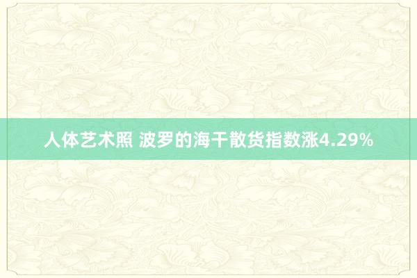 人体艺术照 波罗的海干散货指数涨4.29%